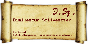 Diminescur Szilveszter névjegykártya