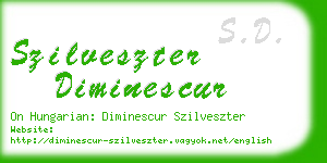 szilveszter diminescur business card